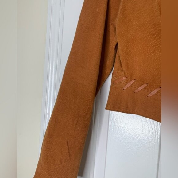 Vintage Rinzi International Collection 100% Leather Brown Suede Jacket & Top Set - Picture 9 of 15